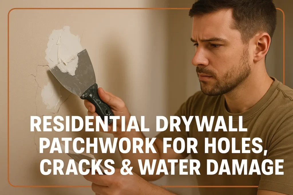 Residential Drywall Patchwork for Holes Cracks & Water Damage