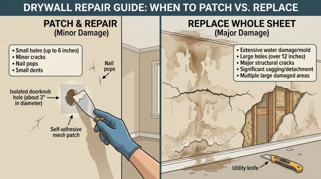 Does the Whole Drywall Sheet Need to Be Replaced