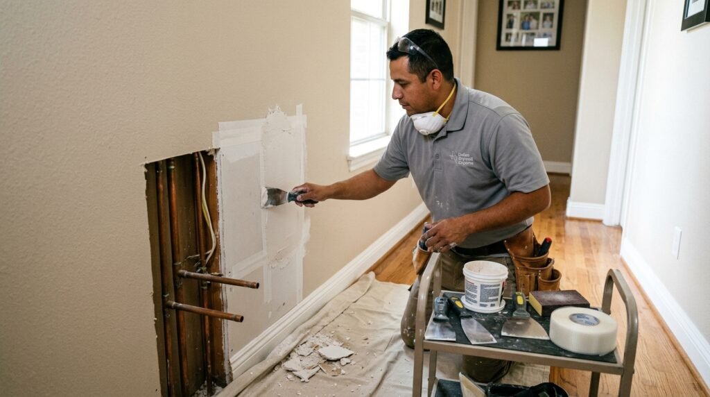 Who Repairs Drywall After a Plumber or Electrician Cuts Open Your Wall in Dallas?