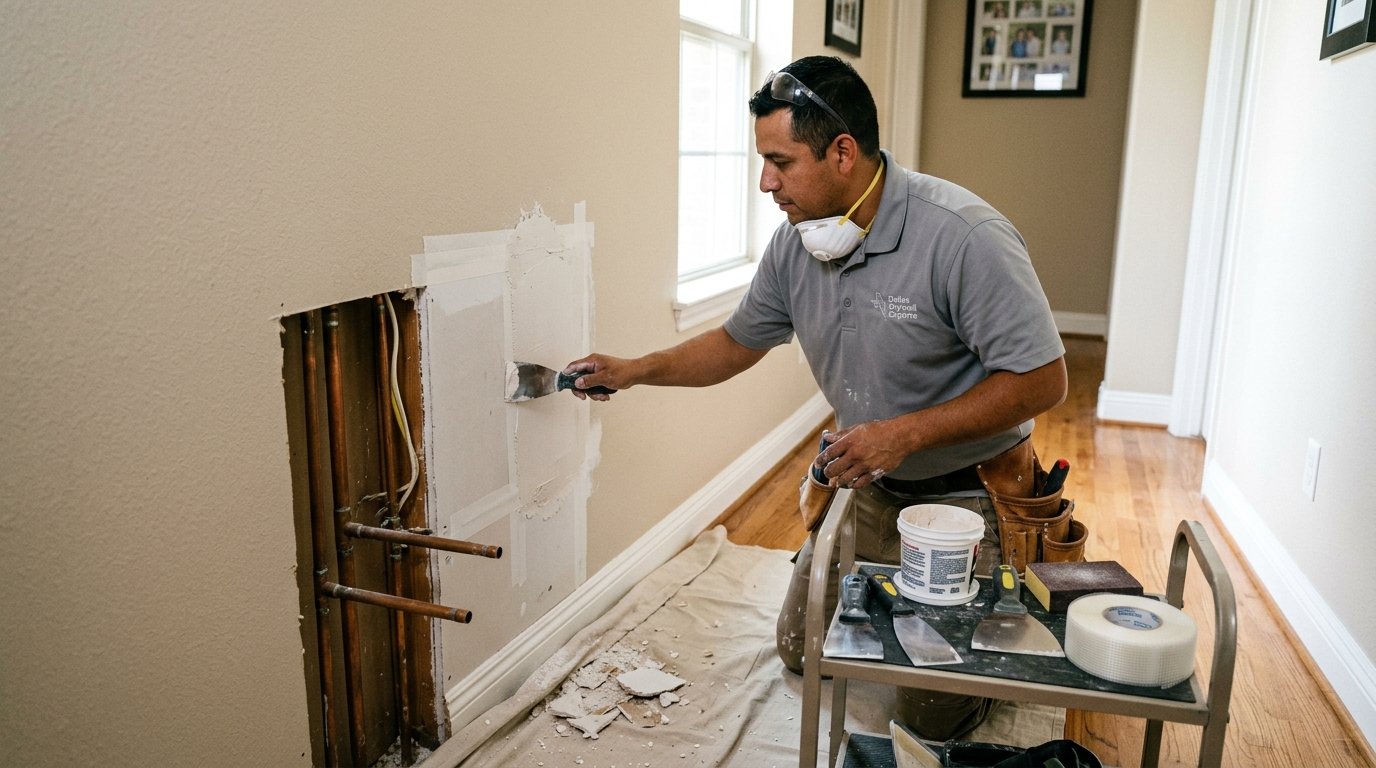 Who Repairs Drywall After a Plumber or Electrician Cuts Open Your Wall in Dallas?