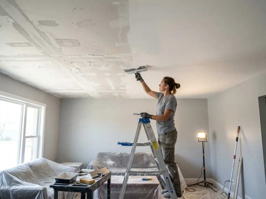 Creating a Smooth Ceiling Instead of a Visible Patchwork