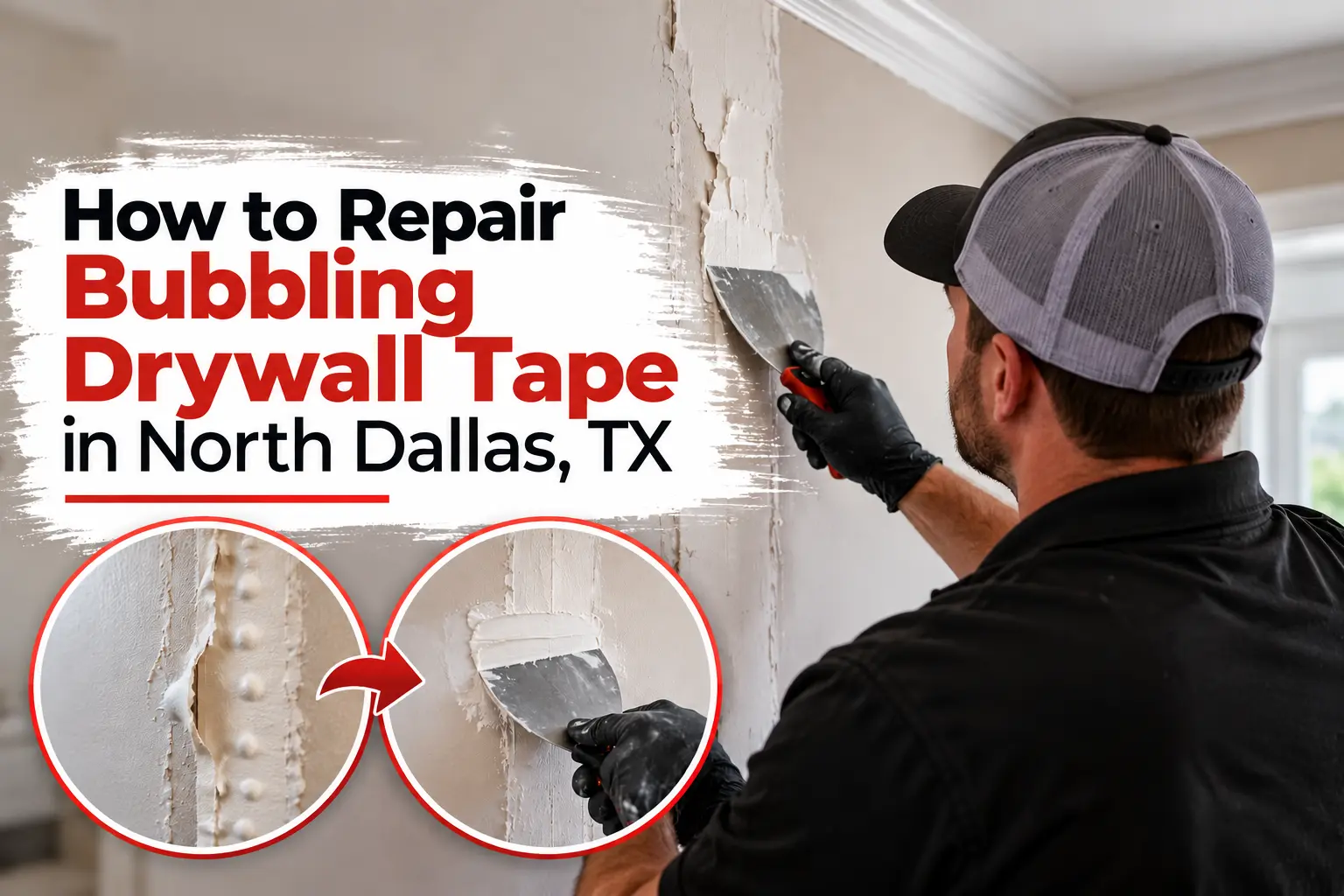 repair bubbling drywall tape